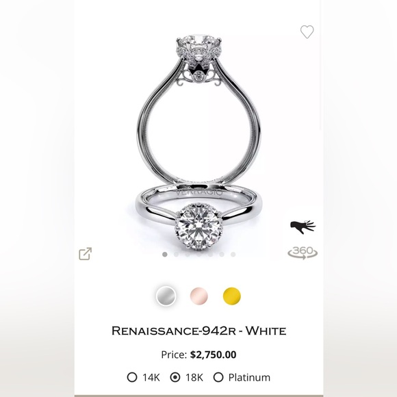 verragio reinassance size 6 setting prong - Picture 2 of 2